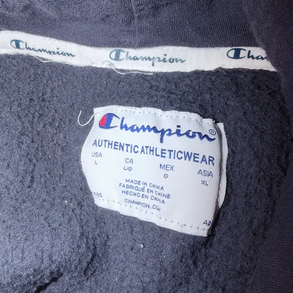 Champion Navy and Brown Sherpa Pullover Hoodie‎